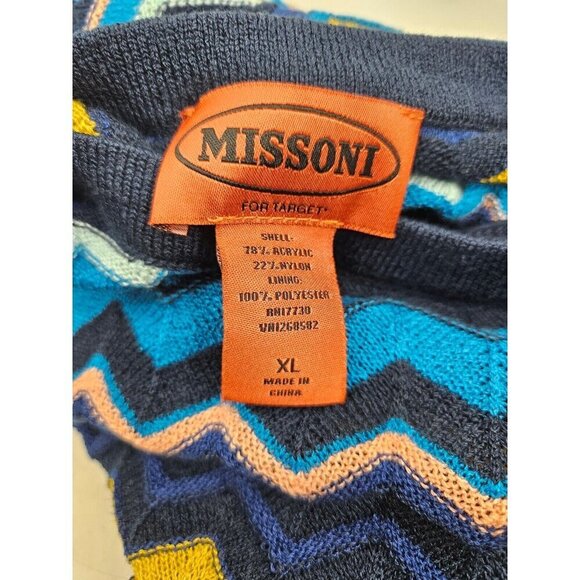 NWOT Missoni for Target Short Knit Dress Womens XL Navy Yellow Chevron - Picture 6 of 7